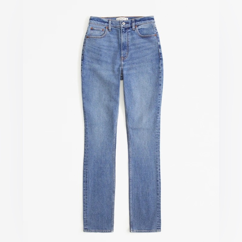 Abercrombie & Fitch Women’s Straight Leg Jeans in Light Blue Wash